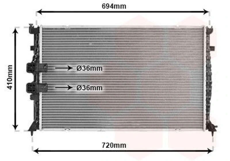 Image of VAN WEZEL Engine radiator VAN WEZEL 40002176