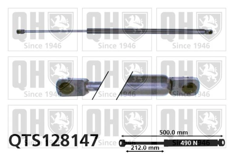 Image of QUINTON HAZELL Tailgate strut QUINTON HAZELL QTS128147