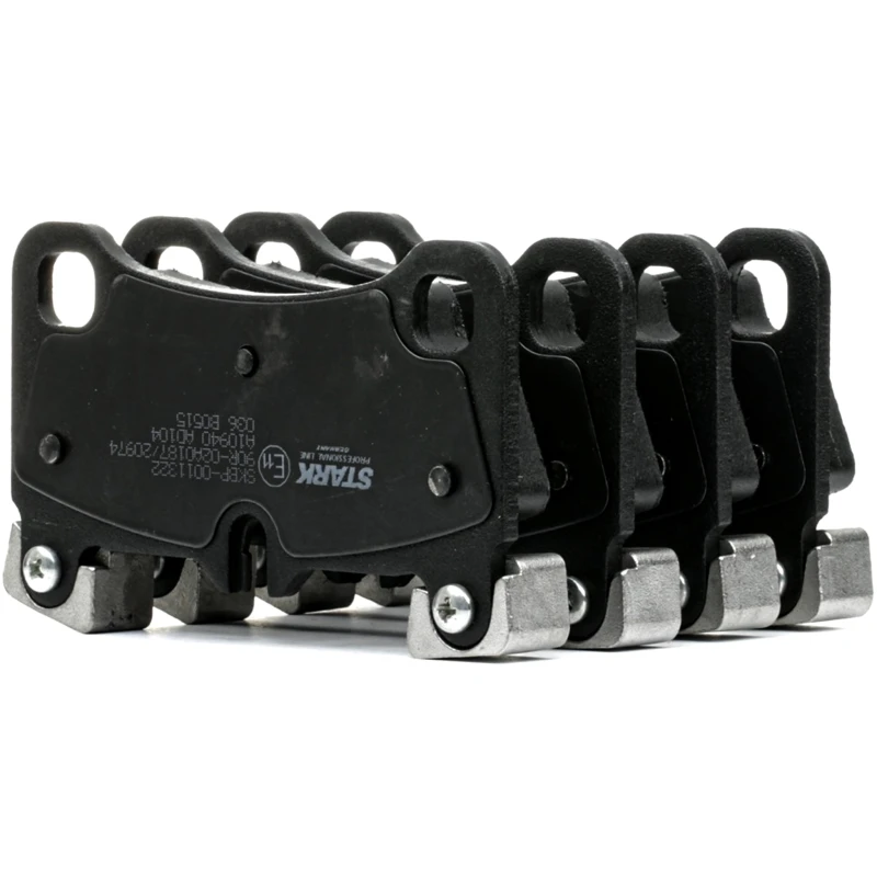 Image of STARK SKBP-0011322 Brake pad set Rear Axle, prepared for wear warning indicator, with anti-squeak plate Low-Metallic Brake Pad Set,disc brake (402)