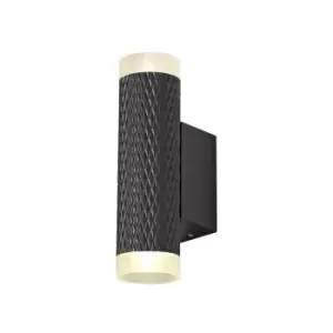 Image of 2 Light Wall Lamp GU10, Sand Black, Acrylic Rings - Luminosa Lighting