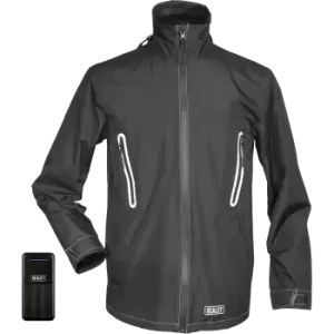 Image of Sealey 5v Heated Rain Jacket and 20ah Power Bank Black L