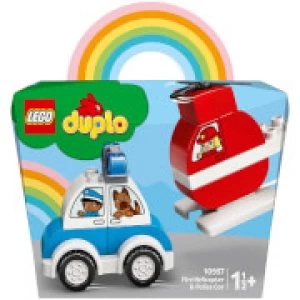 image of LEGO DUPLO My First: Fire Helicopter & Police Car (10957)