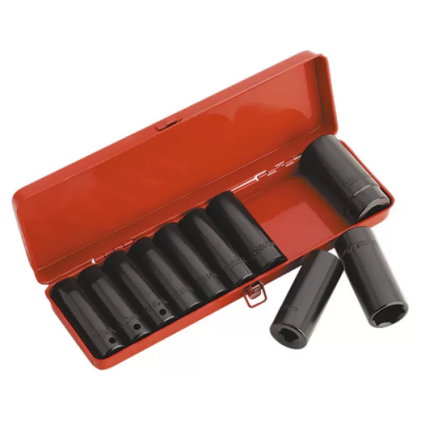 Image of Genuine SEALEY AK58/11M Impact Socket Set 10pc 1/2Sq Drive Deep Metric