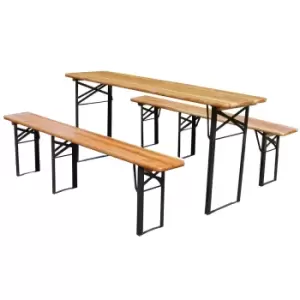 Image of Birchtree Outdoor Wooden Folding Beer Table Bench Set