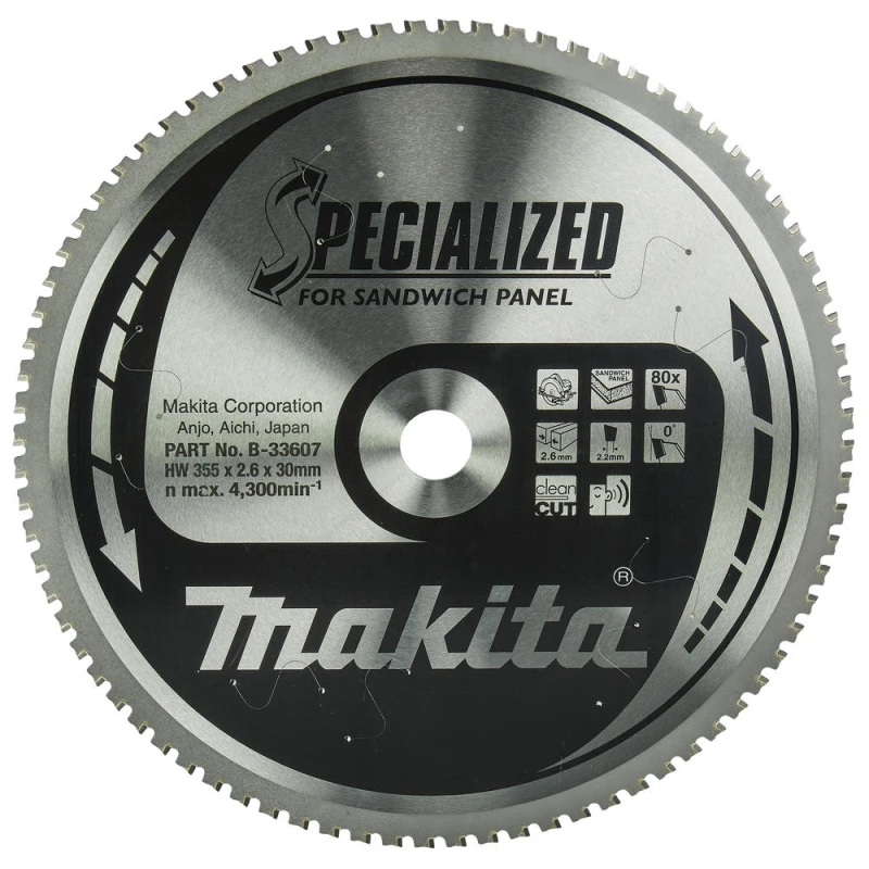 Image of Makita SPECIALIZED Circular Saw Blade for Sandwich Panel Cutting B-33607 Diameter: 355mm