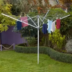 Image of Black & Decker Black and Decker 50M Aluminium Rotary Airer 1.8m - Grey