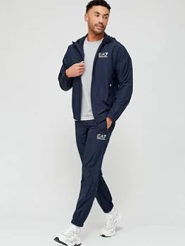 Image of EA7 Emporio Armani Ventus Hooded Tracksuit - Navy, Size L, Men