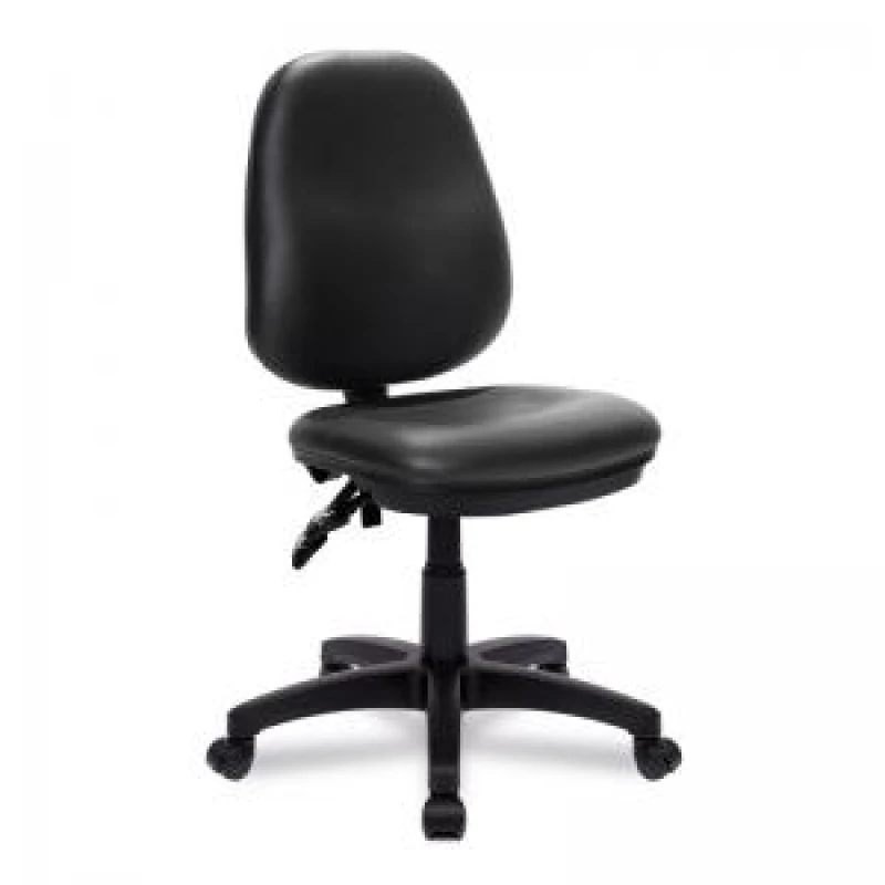 Image of Java 200 Nautilus Designs Java 200 Medium Back Twin Lever Vinyl Operator Office Chair Without Arms Black - BCF/P505/BKV BCF/P505/BKV