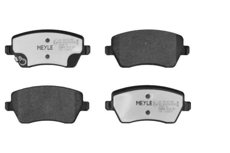 Image of MEYLE 025 244 0317/PD Brake pad set Front Axle, with acoustic wear warning, MEYLE-PD Quality, with anti-squeak plate Brake Pad Set,disc brake (402)