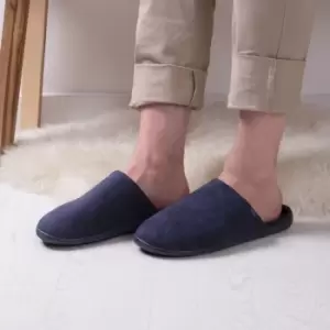 image of totes Isotoner Perforated Suedette Mens Mule Slippers Navy