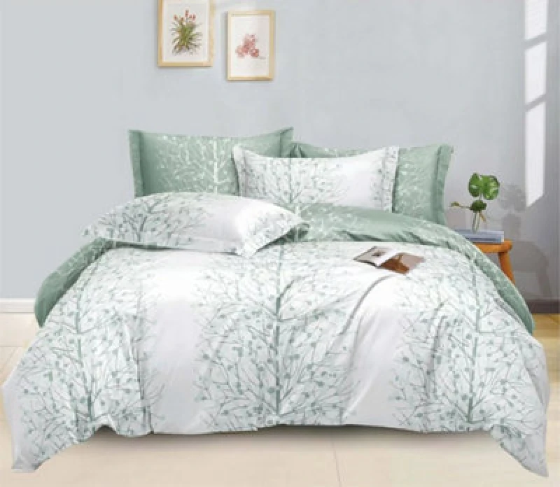 Image of Ezysleep Ezysleep Green Nature Printed Duvet Set Size: King Green King Unisex 0721545589743