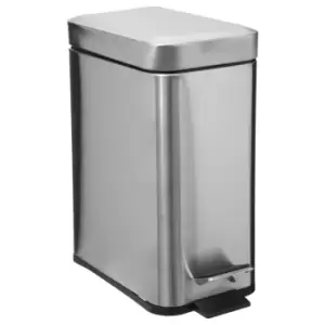 image of 5 Litre Rectangular Bathroom Bin Silver