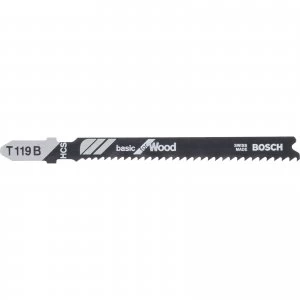 Image of Bosch T119 B Wood Cutting Jigsaw Blades Pack of 5