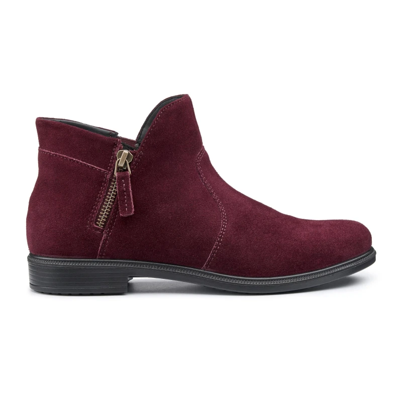 Image of Hotter Womens 'Ludlow' Ankle Boots in Maroon Size: 4 Maroon Female 4
