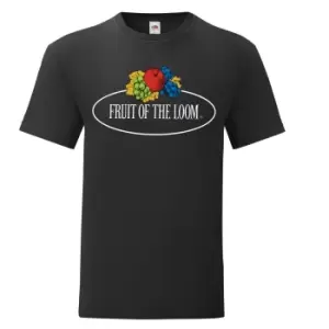 Image of Fruit of the Loom Mens Vintage Big Logo T-Shirt (L) (Black)