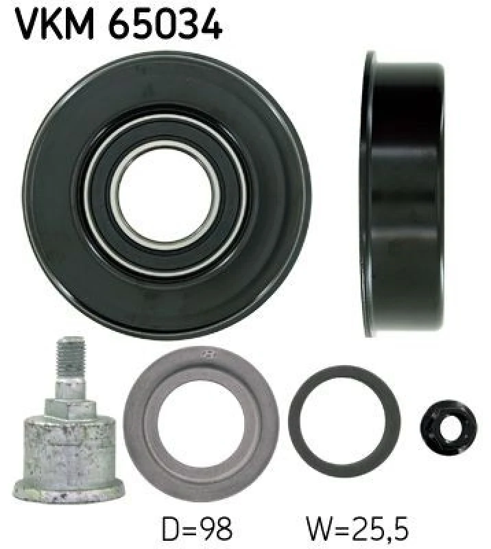 Image of SKF Deflection / guide pulley, V-ribbed belt SKF VKM 65034