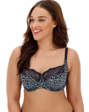 image of Panache Jasmine Animal Navy Balcony Bra