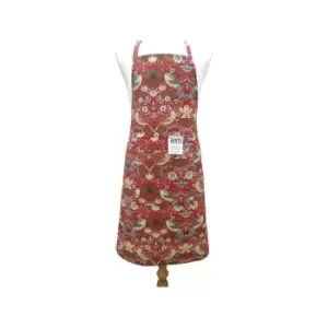 image of William Morris Strawberry Thief Red Fabric Apron