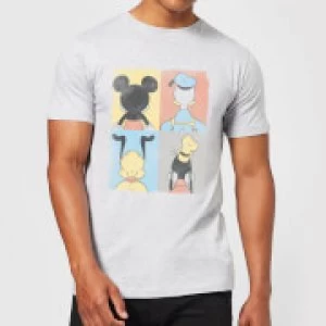 Image of Disney Mickey Mouse Donald Duck Mickey Mouse Pluto Goofy Tiles T-Shirt - Grey - 3XL