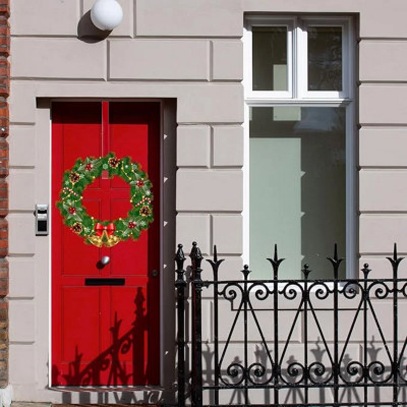 Image of Shatchi 38Cm Metal Wreath Hanger Red - Adds A Festive Touch To Any Door