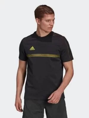 image of adidas Messi 3-Stripes Tee, Black Size M Men