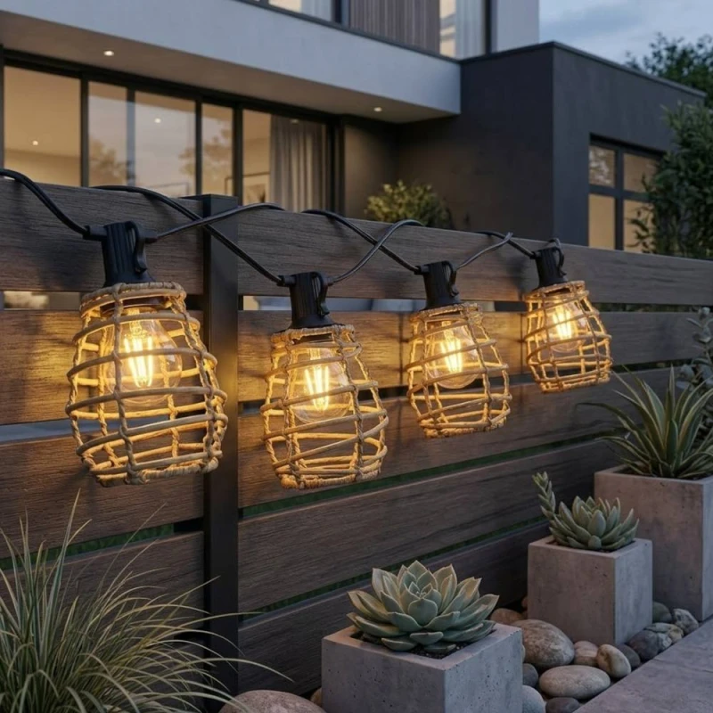 Image of Garden Greatness Lumi 10 Pack Rattan Solar String Lights
