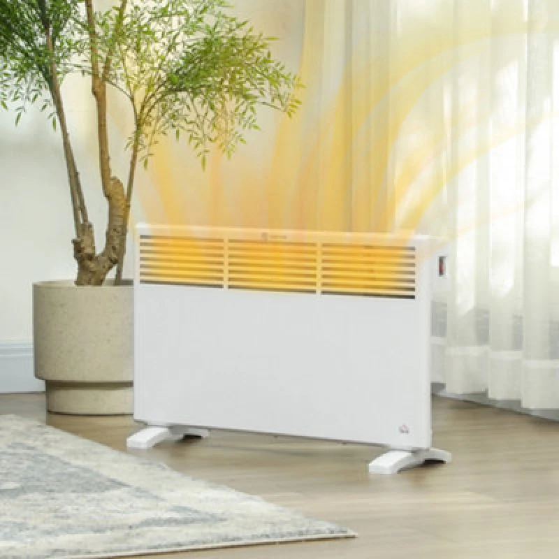 Image of HOMCOM 1500W Panel Heater, Low Energy Electric Heater For Home, White 820-420V70WT