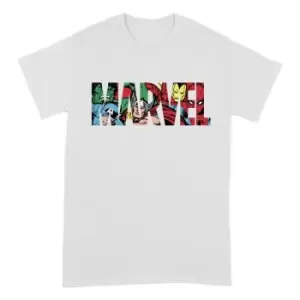 image of Marvel T-Shirt Marvel Logo Characters Size S