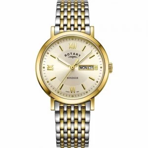 Image of Rotary Mens Windsor Two-Tone Stainless Steel Strap Watch