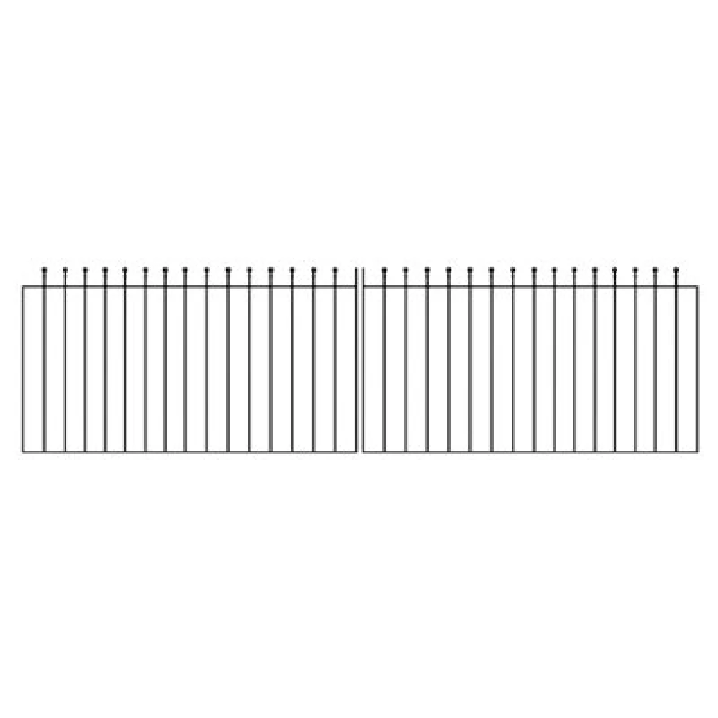 Image of Burbage Iron Craft Mana Ball Top Pair Of Metal Driveway Gates 3353mm Gap X 915mm High Mazp52