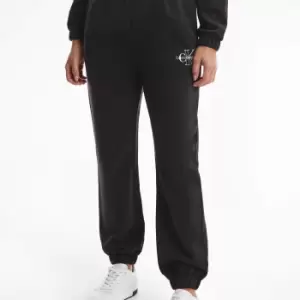 Image of Calvin Klein Jeans Womens Two Tone Monogram Jog Pants - Ck Black - L