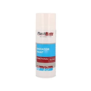 image of PlastiKote Trade Radiator Spray Paint Gloss White 400ml