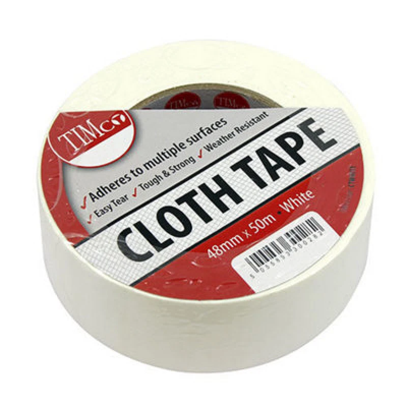 Image of Timco Cloth Tape - White (Size 50m x 48mm - 1 Each) White