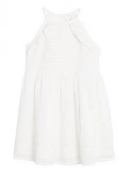 image of Mango Girls Broderie Strappy Dress - White