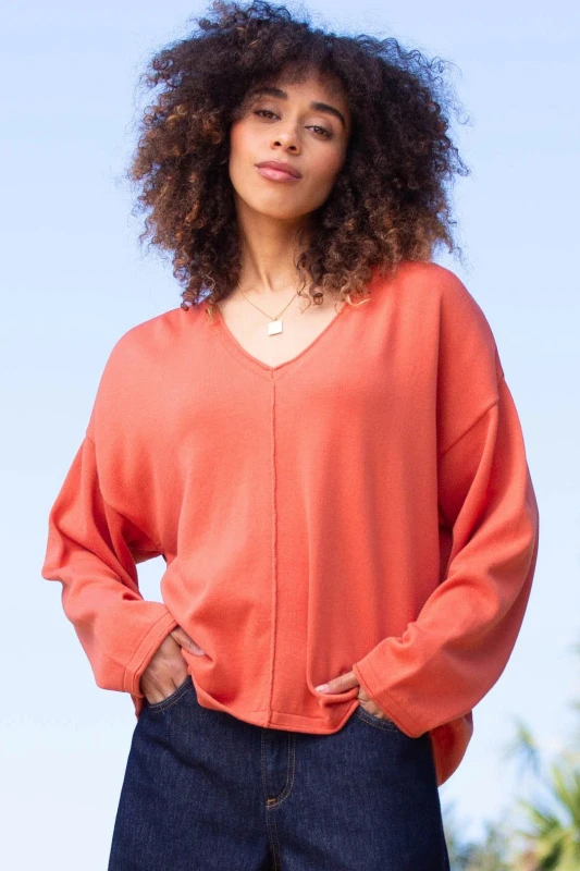 Image of Kite Womens Loscombe Knit Jumper Burnt Orange Size: XS Orange Female XS