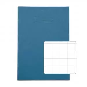 image of RHINO A4 Exercise Book 80 Pages 40 Leaf Light Blue 20mm Squared