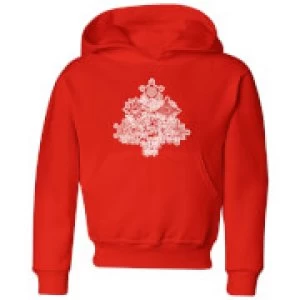 Image of Marvel Shields Snowflakes Kids Christmas Hoodie - Red - 9-10 Years