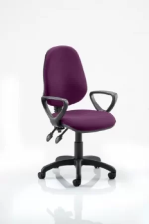 Image of Eclipse II Lever Task Operator Chair Bespoke With Loop Arms In Purple