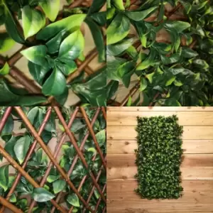 image of 180cm x 60cm Artificial Fence Garden Trellis Privacy Screening Indoor Outdoor Wall Panel - Orange Leaf