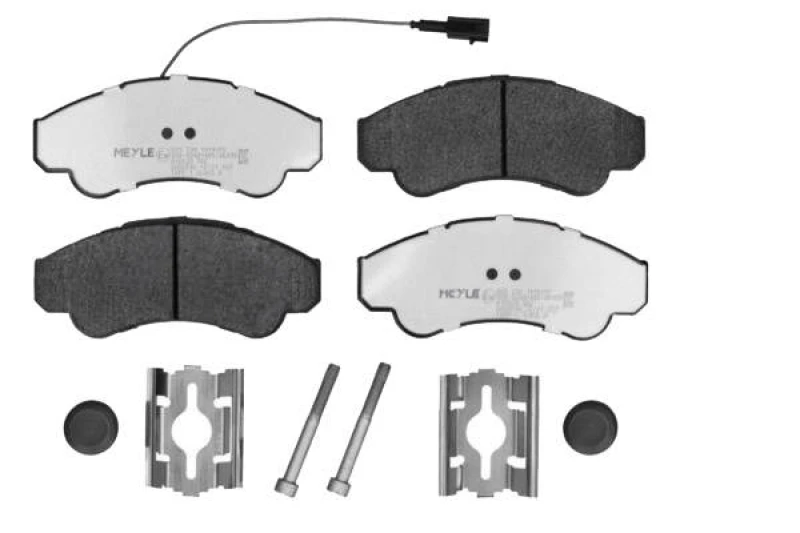 Image of MEYLE 025 239 1919/PD Brake pad set Front Axle, incl. wear warning contact, MEYLE-PD Quality, with anti-squeak plate Brake Pad Set,disc brake (402)