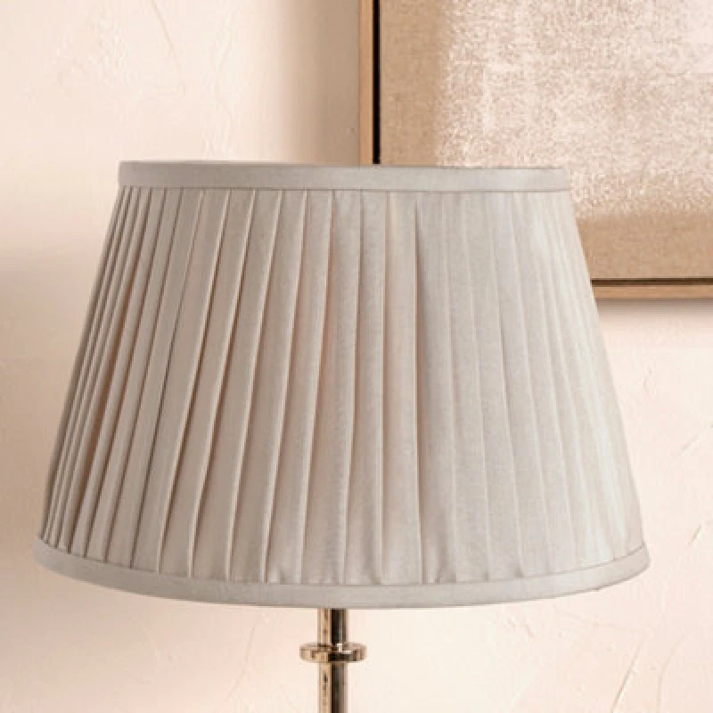 Image of Pacific Lifestyle 30Cm Taupe Poly Cotton Pleated Lampshade For Table Lamps