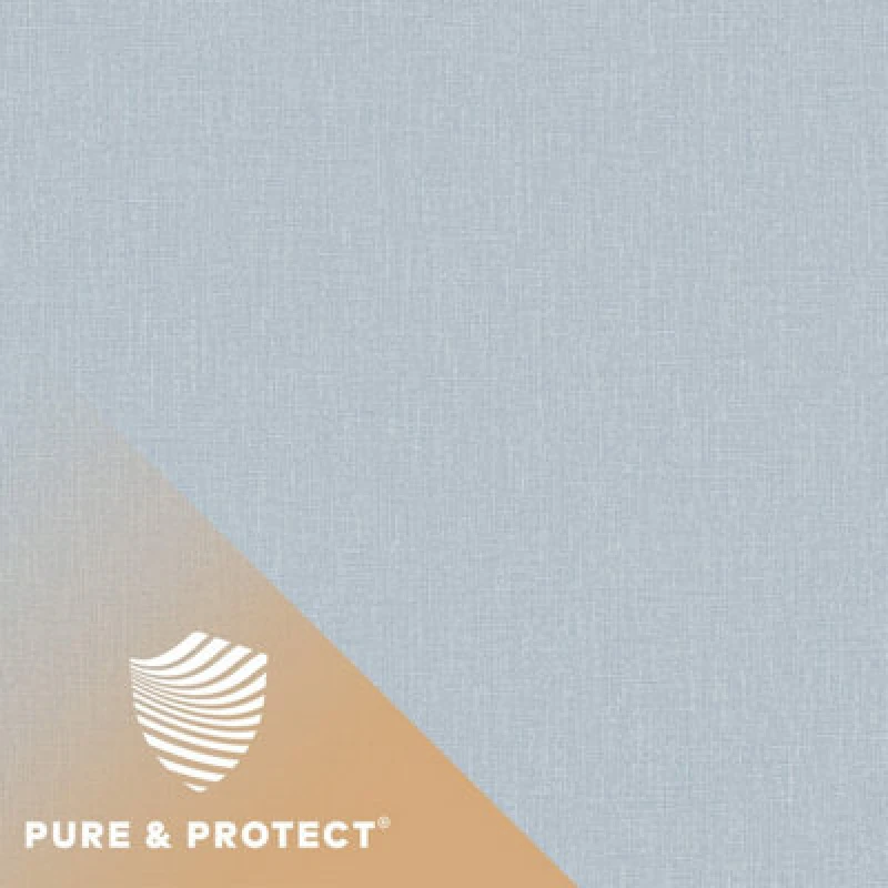 Image of Grandeco Boutique Nursery Pure & Protect Cirrus Woven Linen Textured Antibacterial Wallpaper, Light Blue