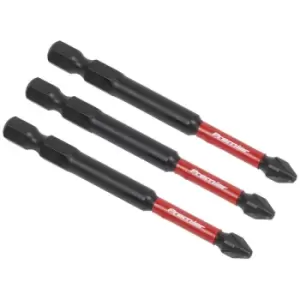 Image of Sealey AK8258 Pozi #2 Impact Power Tool Bits 75mm - 3pc