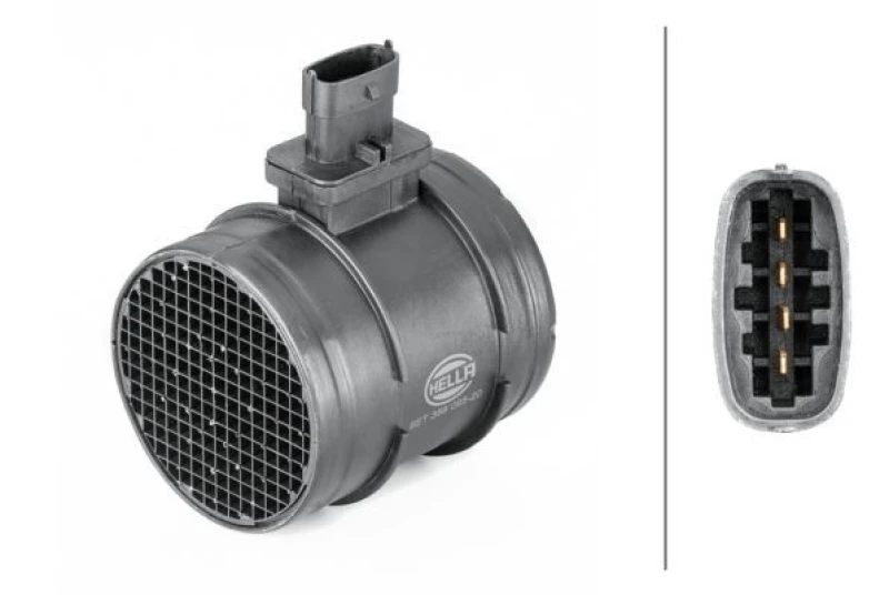 Image of HELLA Mass air flow sensor HELLA 8ET 358 095-201