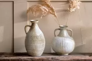 Image of Nkuku Anjuna Reactive Glaze Decorative Jug Gift Jewellery & Accessories White Large