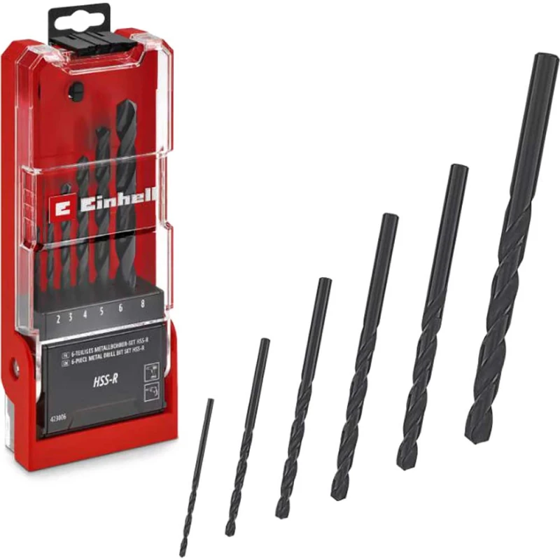 Image of Einhell 6 Piece HSS-R Drill Bit Set 49423006