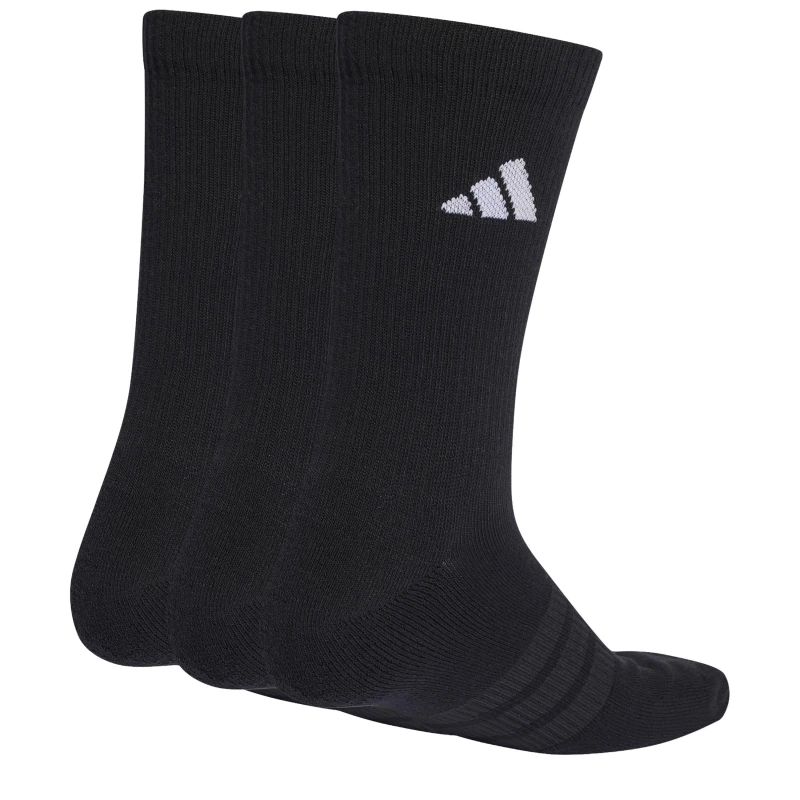 Image of adidas 3 Pack Crew Socks Adults Black 3 Bar unisex XS 2-3.5