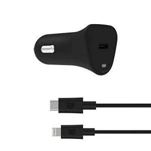 Image of Griffin PowerJolt USB-C PD 18W Car Charger with USB-C to Lightning Cable - Black