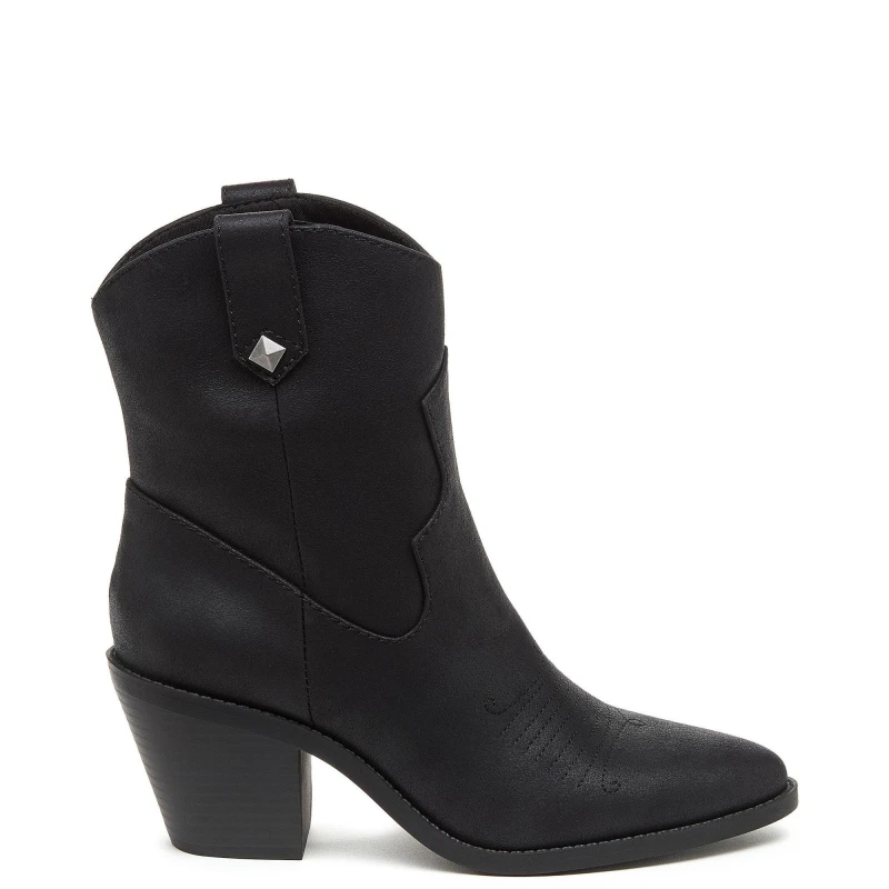 Image of Rocket Dog Womens Feather Pull On Western Cowboy Ankle Boots - UK 7 Black female GDE2791BLK7