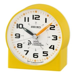 image of Seiko QHE907Y Novak Djokovic Foundation Alarm Clock - Yellow